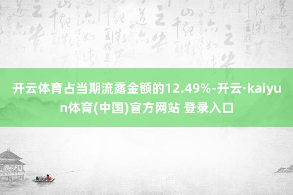 开云体育占当期流露金额的12.49%-开云·kaiyun体育(中国)官方网站 登录入口