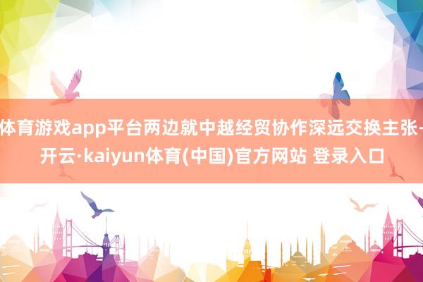 体育游戏app平台两边就中越经贸协作深远交换主张-开云·kaiyun体育(中国)官方网站 登录入口