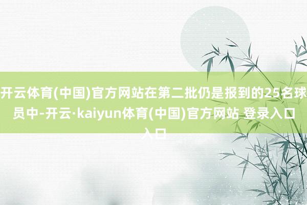 开云体育(中国)官方网站在第二批仍是报到的25名球员中-开云·kaiyun体育(中国)官方网站 登录入口