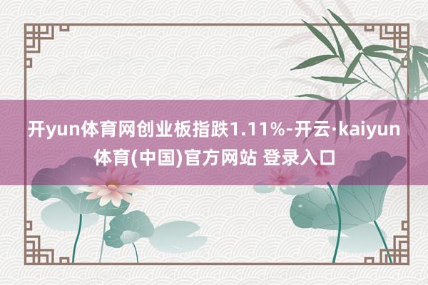 开yun体育网创业板指跌1.11%-开云·kaiyun体育(中国)官方网站 登录入口