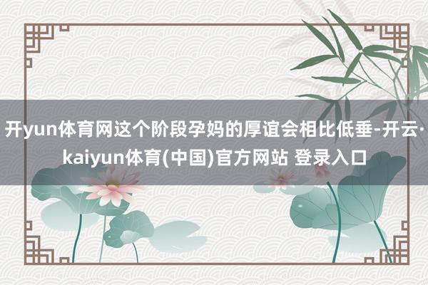 开yun体育网这个阶段孕妈的厚谊会相比低垂-开云·kaiyun体育(中国)官方网站 登录入口